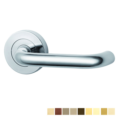 Lockwood 1220/1221 70 Door Lever on Round Rose - Available in Various Finishes