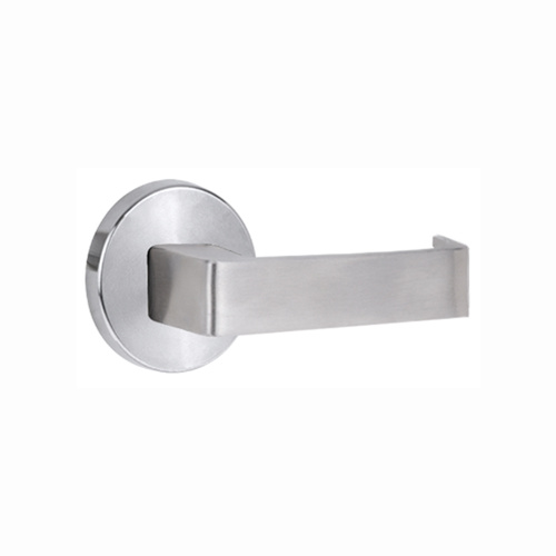 Lockwood Door Handle 1370 Series 90 Lever on Round Rose Full Set Satin Chrome 1370/1371/90SC
