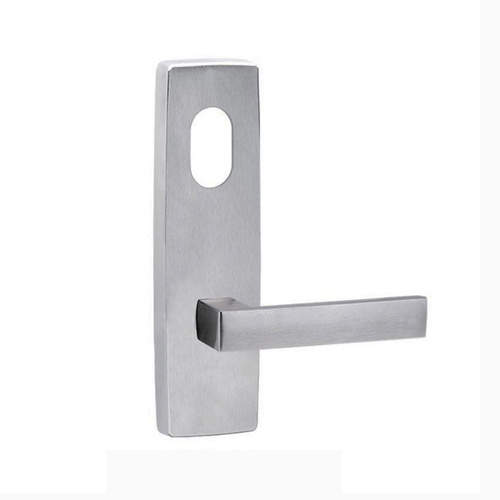 Lockwood Door Handle Square End Plate With Cylinder Hole & 101 Lever Satin Chrome 1801/101SC