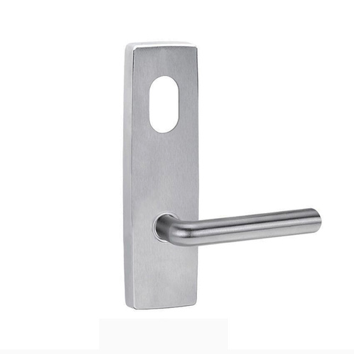 Lockwood Door Handle Square End Plate With Cylinder Hole & 104 Lever Satin Chrome 1801/104SC