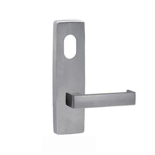 Lockwood Door Handle Square End Plate With Cylinder Hole & 112 Lever Satin Chrome 1801/112SC