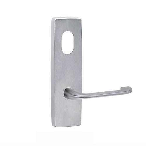 Lockwood Door Handle Square End Plate With Cylinder Hole & 115 Lever Satin Chrome 1801/115SC