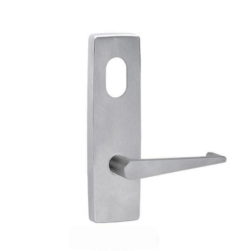 Lockwood Door Handle Square End Plate With Cylinder Hole & 133 Lever Satin Chrome 1801/133SC
