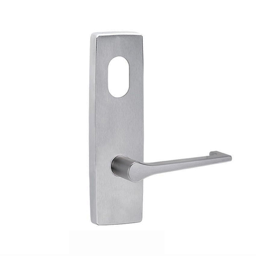 Lockwood Door Handle Square End Plate With Cylinder Hole & 145 Lever Satin Chrome 1801/145SC