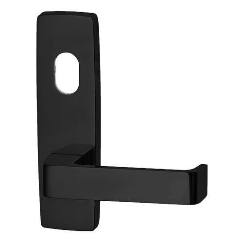 Lockwood 1801 Square End Plate With Cylinder Hole & 90 Lever Matt Black 1801/90MBK