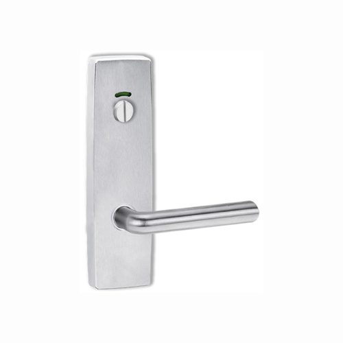 Lockwood Door Handle Square End Plate w/ Privacy Indicator Emergency Turn & 104 Lever Satin Chrome