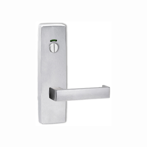 Lockwood Door Handle Square End Plate w/ Privacy Indicator Emergency Turn & 111 Lever Satin Chrome