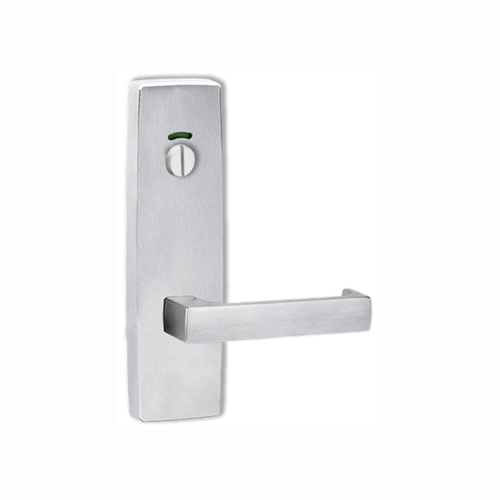 Lockwood Door Handle Square End Plate w/ Privacy Indicator Emergency Turn & 112 Lever Satin Chrome
