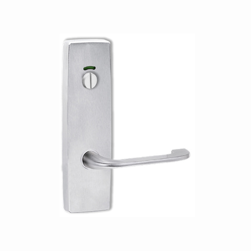 Lockwood Door Handle Square End Plate w/ Privacy Indicator Emergency Turn & 115 Lever Satin Chrome