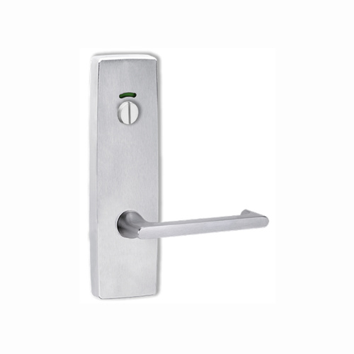 Lockwood Door Handle Square End Plate w/ Privacy Indicator Emergency Turn & 118 Lever Satin Chrome