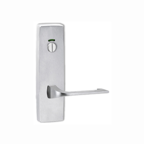 Lockwood Door Handle Square End Plate w/ Privacy Indicator Emergency Turn & 124 Lever Satin Chrome