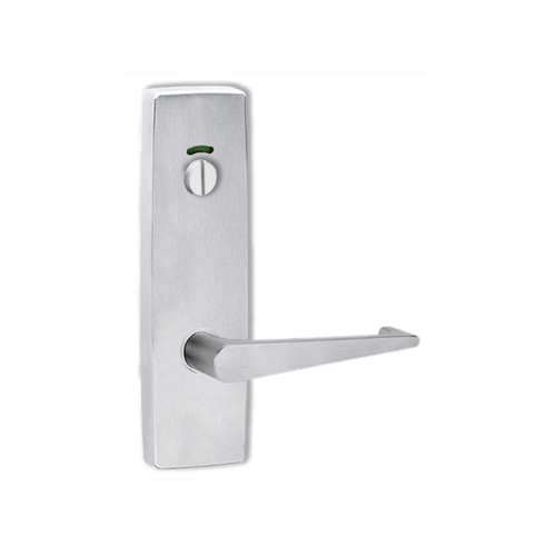 Lockwood Door Handle Square End Plate w/ Privacy Indicator Emergency Turn & 133 Lever Satin Chrome