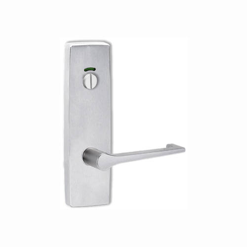 Lockwood Door Handle Square End Plate w/ Privacy Indicator Emergency Turn & 145 Lever Satin Chrome