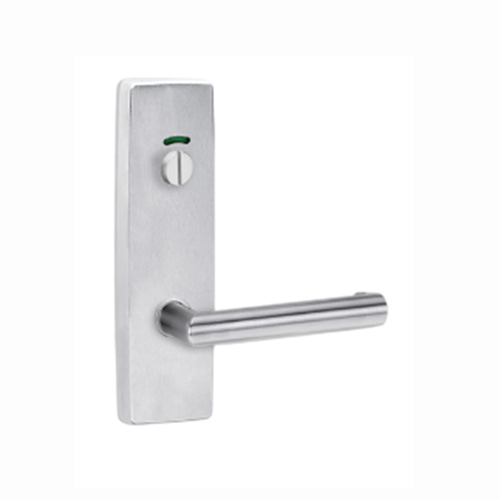 Lockwood Door Handle Square End Plate w/ Privacy Indicator Emergency Turn & 155 Lever Satin Chrome