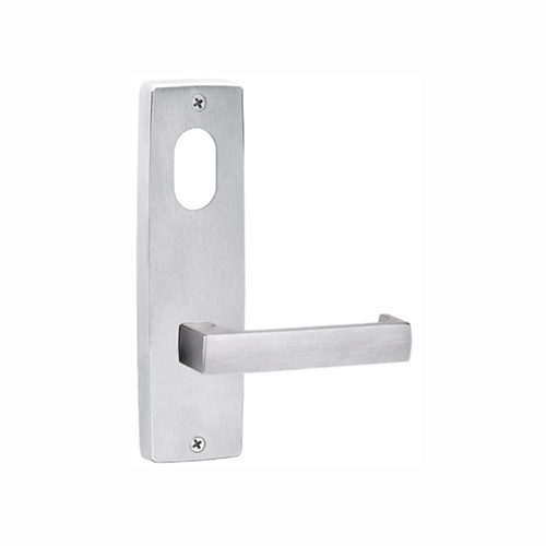 Lockwood Door Handle Square End Plate With Cylinder & 112 Lever Satin Chrome 1901/112SC