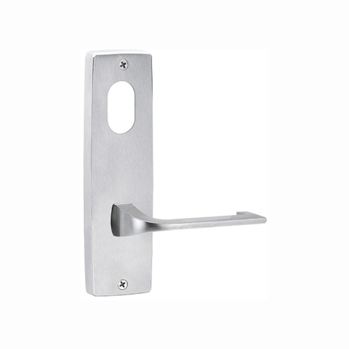 Lockwood Door Handle Square End Plate With Cylinder & 124 Lever Satin Chrome 1901/124SC