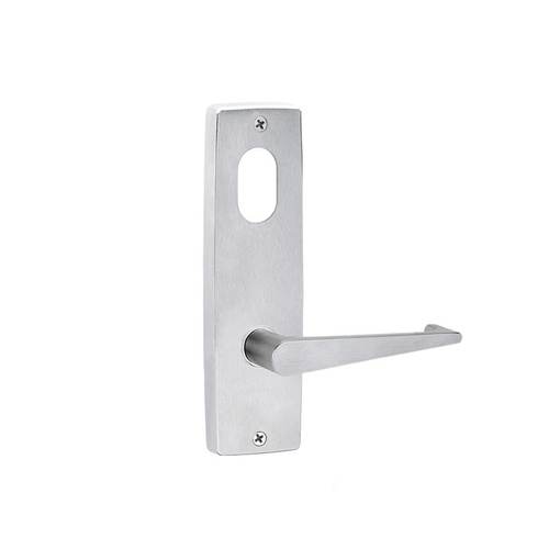 Lockwood Door Handle 1901 Square End Plate With Cylinder & 133 Lever Satin Chrome 1901/133SC