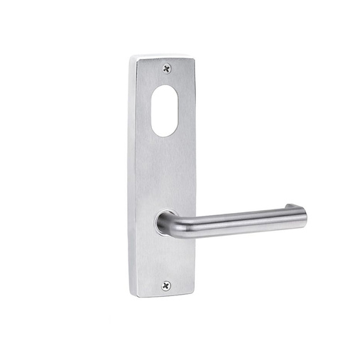 Lockwood Door Handle 1901 Square End Plate With Cylinder & 144 Lever Satin Chrome 1901/144SC