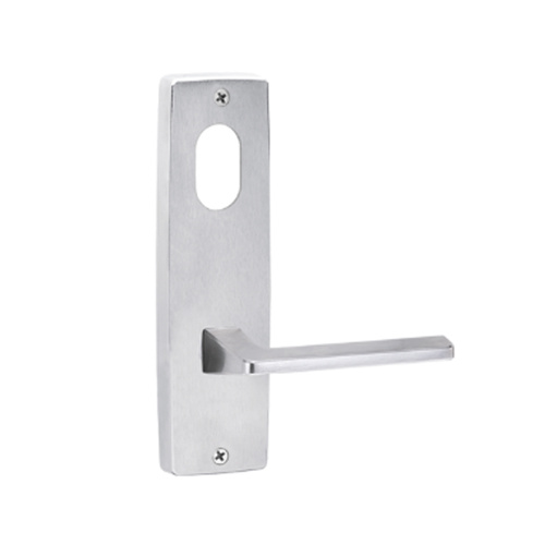 Lockwood Door Handle 1901 Square End Plate With Cylinder & 178 Lever Satin Chrome 1901/178SC