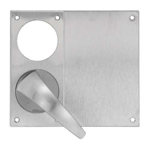 Lockwood Visible Fix Plate with Cylinder Hole & 23 Lever Left Hand Satin Stainless 221D01NA/23LSS