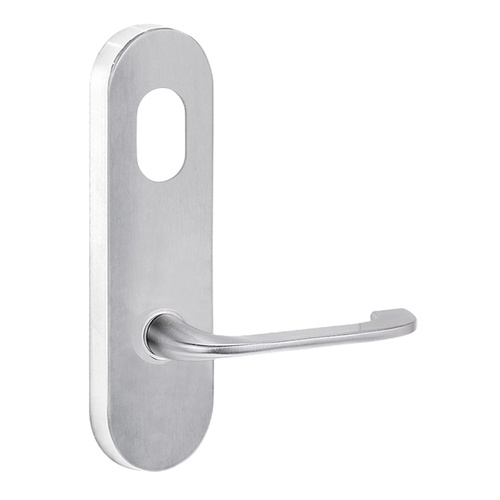 Lockwood 2801 Round End Plate with Cylinder Hole & 115 Lever Satin Chrome 2801/115SC