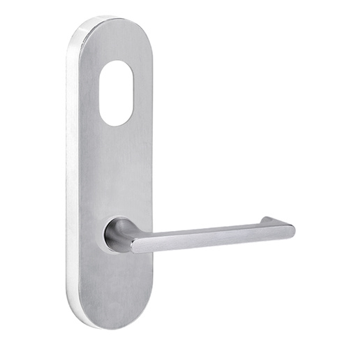 Lockwood 2801 Round End Plate with Cylinder Hole & 118 Lever Satin Chrome 2801/118SC