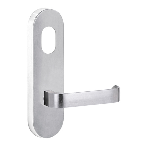 Lockwood 2801 Round End Plate with Cylinder Hole & 131 Lever Satin Chrome 2801/131SC