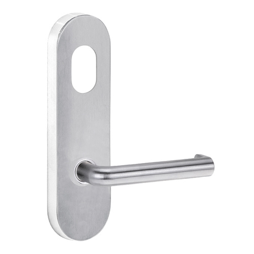 Lockwood 2801 Round End Plate with Cylinder Hole & 144 Lever Satin Chrome 2801/144SC