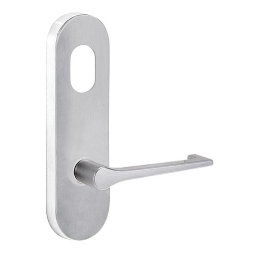 Lockwood 2801 Round End Plate with Cylinder Hole & 145 Lever Satin Chrome 2801/145SC
