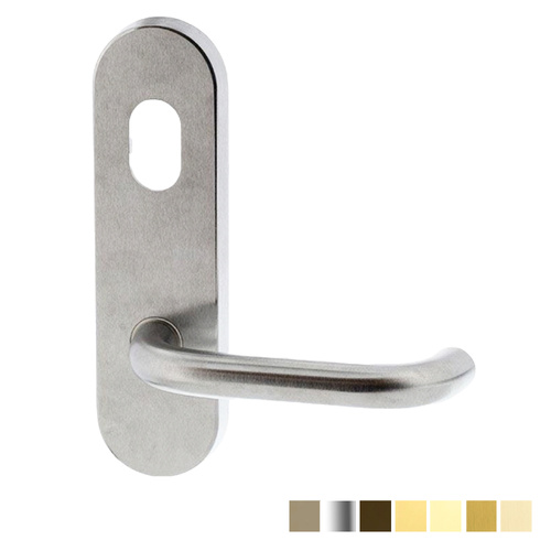 Lockwood 2801 Round End Plate with Cylinder Hole & 70 Lever - Available in Various Finishes