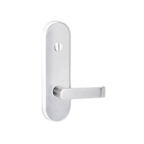 Lockwood Door Handle Round End Plate With Emergency Turn & 59 Lever Satin Chrome 2803/59SC