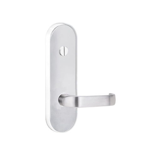 Lockwood Door Handle Round End Plate With Emergency Turn & 74 Lever Satin Chrome 2803/74SC