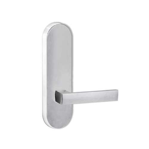 Lockwood Door Handle Round End Plate With 101 Lever Satin Chrome 2805/101SC