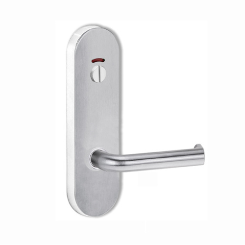 Lockwood Door Handle Round End Plate With Privacy Indicator Emergency Turn 102 Lever Satin Chrome