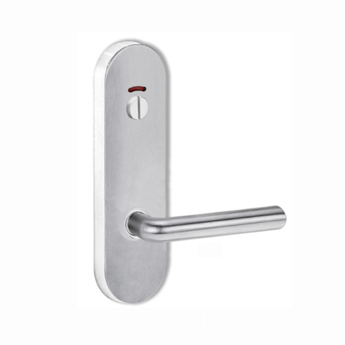 Lockwood Door Handle Round End Plate With Privacy Indicator Emergency Turn 104 Lever Satin Chrome