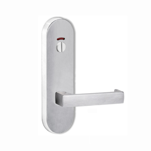 Lockwood Door Handle Round End Plate With Privacy Indicator Emergency Turn 112 Lever Satin Chrome