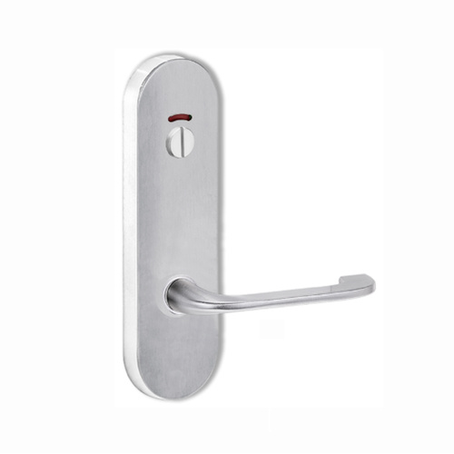 Lockwood Door Handle Round End Plate With Privacy Indicator Emergency Turn 115 Lever Satin Chrome