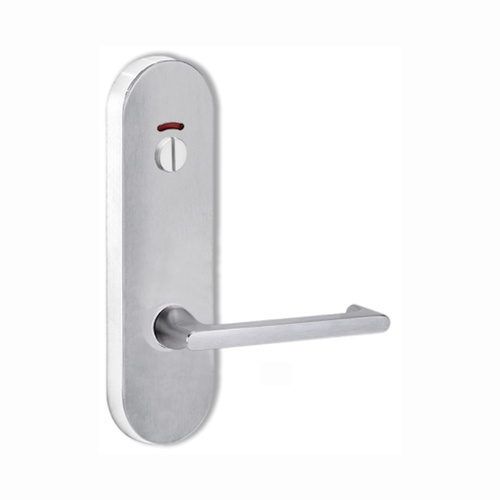 Lockwood Door Handle Round End Plate With Privacy Indicator Emergency Turn 118 Lever Satin Chrome