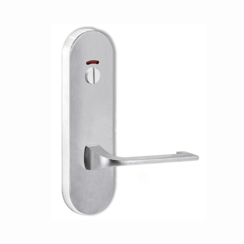Lockwood Door Handle Round End Plate With Privacy Indicator Emergency Turn 124 Lever Satin Chrome