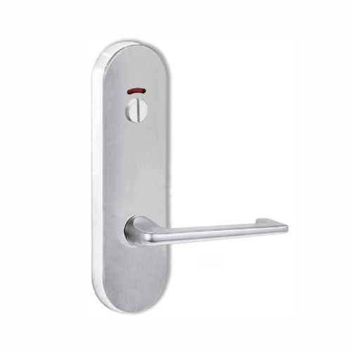 Lockwood Door Handle Round End Plate With Privacy Indicator Emergency Turn 132 Lever Satin Chrome