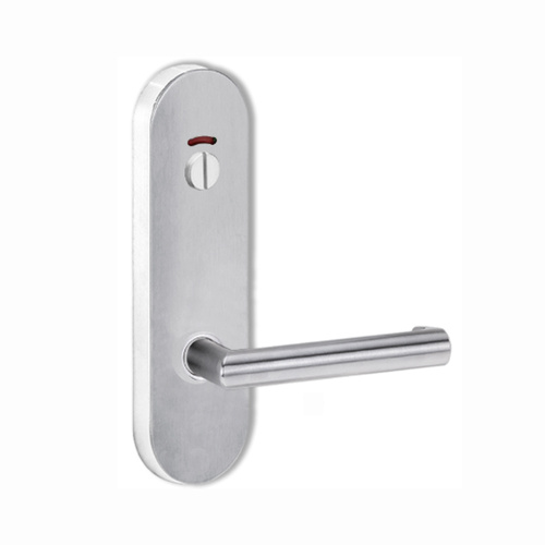 Lockwood Door Handle Round End Plate With Privacy Indicator Emergency Turn 155 Lever Satin Chrome