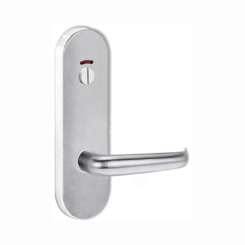Lockwood Door Handle Round End Plate With Privacy Indicator Emergency Turn 180 Lever Satin Chrome