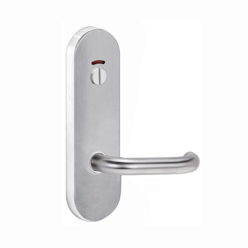 Lockwood Door Handle Round End Plate With Privacy Indicator Emergency Turn & 70 Lever Satin Chrome