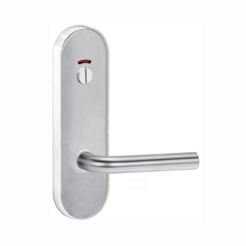 Lockwood Door Handle Round End Plate With Privacy Indicator Emergency Turn & 97 Lever Satin Chrome