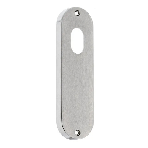 Lockwood 2900 Round End Plate with Cylinder Hole Satin Chrome 2900SC