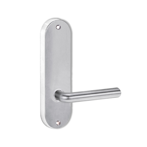 Lockwood Door Handle Round End Plate With 104 Lever Satin Chrome 2905/104SC