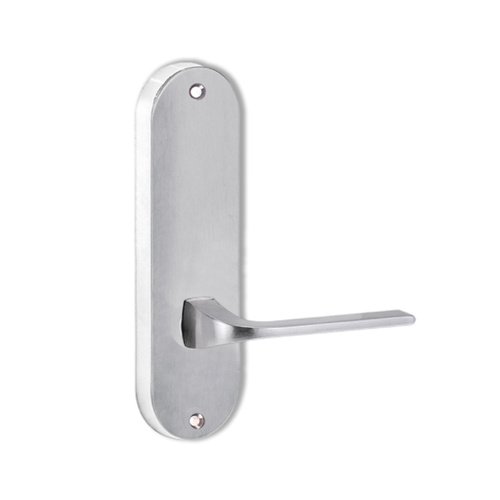 Lockwood Door Handle Round End Plate With 123 Lever Satin Chrome 2905/123SC