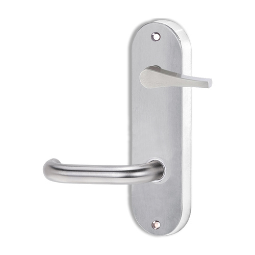 Lockwood 2939 Round End Plate With Disabled Turn and 70 Lever Right Hand Satin Chrome 2939/70RSC