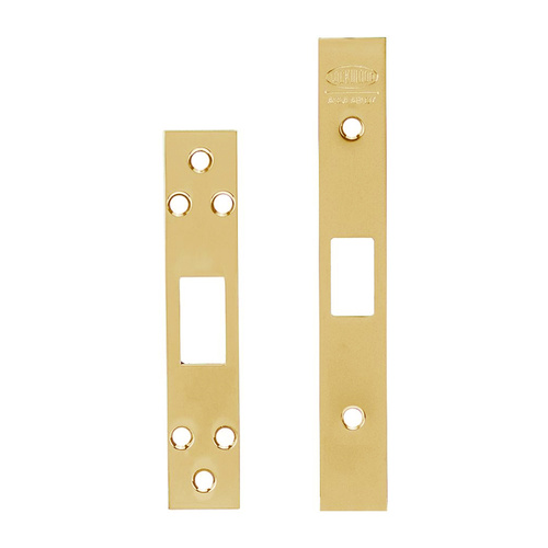 Lockwood 3571 Series Finish Kit Strike Face Plate and Screws Polished Brass Unlacquered 3571-BUKIT