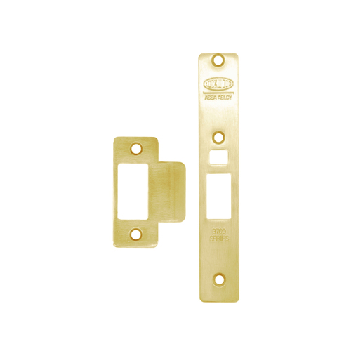 Lockwood 3782 Finish Conversion-Strike, Face Plate & Screw Kit  Polished Brass Unlacquered